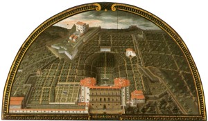 Giusto Utens, Palazzo Pitti e il Giardino di Boboli, 1599-1602 (in 'Museo di Firenze com'era'... quando ancora c'era)
