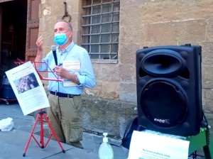 Il prof. Mario Bencivenni alla Maratona oratoria civile del 28 maggio 2021 sotto Palazzo Vecchio