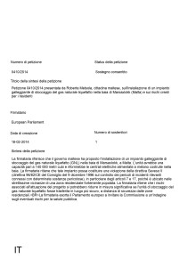Roberta Metsola, 18.2.'14, Petizione su GNL a Malta, Petition 0410-2014 Summary