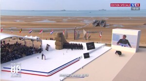 Emmanuel Macron a Omaha Beach, 6 giugno 2024