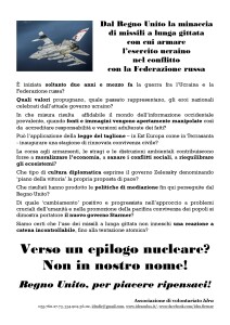 Verso un epilogo nucleare? Non in nostro nome! Regno Unito, per piacere ripensaci!