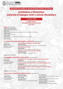 Giornata di studio in onore di Gian Franco Di Pietro, 12,3,'25, Dipartimento di Architettura, Firenze